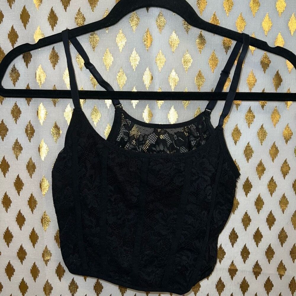 Colsie bralette racer back black lace size S